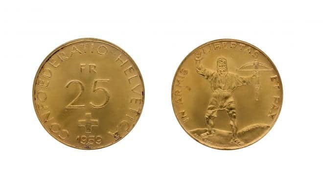 Die Schweizer Nationalbank hat zwischen 1955 und 1959 insgesamt 15 Millionen Exemplare der Goldmünzen zu 25 Franken sowie 6 Millionen Exemplare der 50-Franken-Goldstücke geprägt. Geplant war mit diesen Stücken nicht weniger als eine neue Goldwährung.